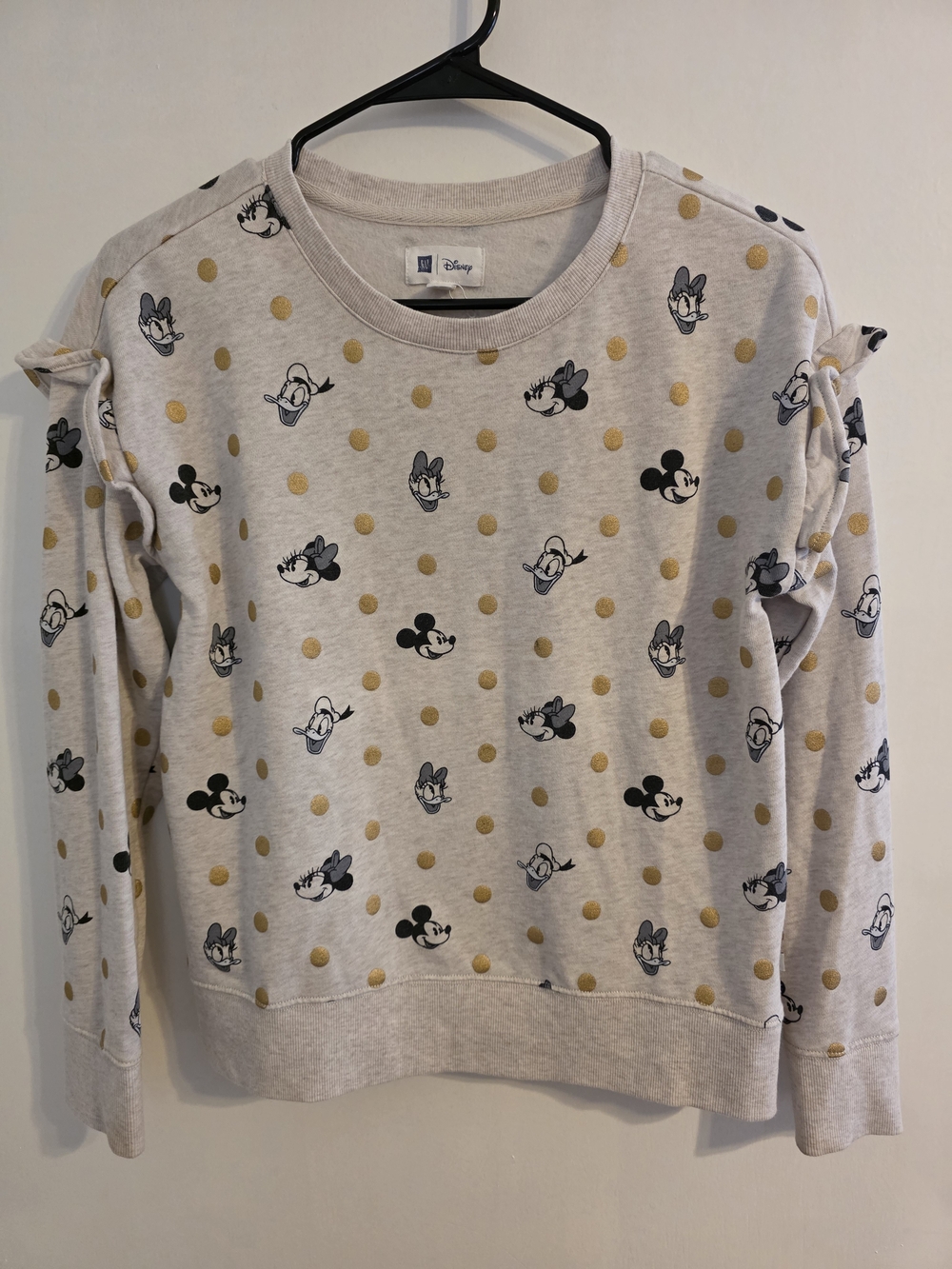 GAP x Disney Kids XXL Minnie Mickey Daisy Donald Gold Polka Dot Sweatshirt